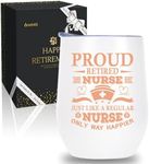 Onebttl Nurse Retirement Gifts for Women, Retirement Gifts for Women 2024, Insulated 12oz Stainless Steel Tumbler with Lid, Proud Retired Nurse Tumbler/Mug/Cup, Gift Box Included