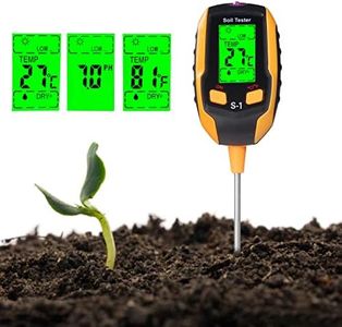 HIJIAO 4-in-1 Soil Tester Moisture Digital Plant Thermometer Test Moisture Meter Light and PH Tester for Gardening Farming Indoor and Outdoor Plants