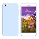 GUAGUA Compatible with iPhone 6s Case iPhone 6 Case Liquid Silicone Soft Gel Rubber Slim Light Microfiber Lining Cushion Texture Cover Shockproof Protection Case for iPhone 6/6S, Light Blue