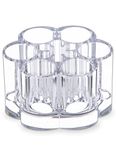 MOSIKER Acrylic Lipstick Holder,Small Flower Clear Compact Chapstick Lip Gloss Liner Nail Brush Organizer with 12 Slots