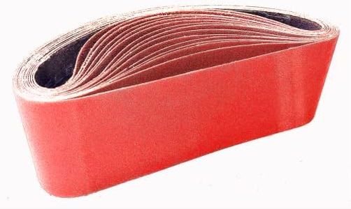 Bandas de Lija 75 x 533 mm（15 piezas）, Banda Abrasiva 3 x grano 80/120/150/240/400 para Lijadora de Banda para Pulir Bandas de lijado