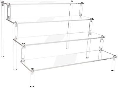 Venga amigos Soporte de Exhibición de Acrílico Expositores de Joyería 4 Niveles Expositor de Elevador de Transparene Soporte Cupcakes para Cosméticos Magdalena Lápiz Labial Esmalte de Uñas
