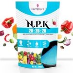 Unitedlys Npk 20 20 20 Fertilizers For Plants Home Garden|Complete Plant Food Npk Fertilizer For Growth Boost&Maximum Production|Ideal For Home,Garden&Outdoor Plant Care-380 Grams,Powder