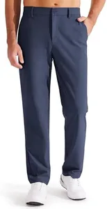 Libin Mens Golf Pants Stretch Work Dress Pants 31" Quick Dry Lightweight Business Casual Pants for Men Comfy Trousers, Indigo Blue, 42W x 31L