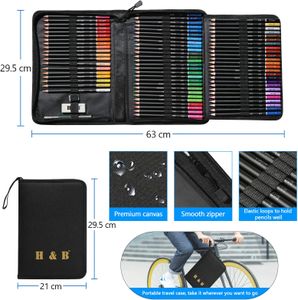 H & B 72-Piece Colouring Pencil Set – Artist Drawing Supplies