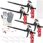 Wolline Professional Spray Foam Insulation Gun (4 Foam Gun + 16 Nozzle), Teflon-Coated Expanding Foam Gun, Foam Dispensing Gun, for Caulking, Insulating Foam Applicator Red - 4 Pack