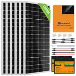 ECO-WORTHY 1200W Solar Power Kit for Off Grid Living 4.8KWH power: 6pcs 195W Solar Panel + 2pcs 100AH Lithium Battery + 3000W All-in-one Solar Charger Inverter