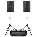 VONYX SL6 6" DJ Speakers & Amplifier Bundle with Adjustable Tripod Stands, 400W PA System, 3.5mm to RCA Audio Cable, Complete Passive DJ Speaker Kit for Home, Events, or Small Venues