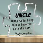 Merclix Uncle Puzzle Piece Acrylic Plaque Best Uncle Gifts from Niece Gifts for Uncle from Nephew Uncle Uncle Birthday Gifts from Kids