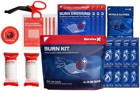SurviveX Burn Dressing Kit with Tea Tree Oil - Hydrogel Burn Pads, Cooling Gels, Non-Adhesive Dressings & Gauze - Complete First Aid for Instant Cooling, Soothing & Relief