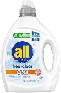 all Liquid Laundry Detergent, Free Clear for Sensitive Skin with OXI, Unscented and Hypoallergenic, 2X Concentrated, 90 Loads