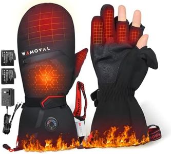 Heated Gloves for Men Women, 7.4V Rechargeable for Photography Hunting | 3 Heat Settings, Magnetic 3-Finger Flip-Back & Battery Gauge for Photographers, Hunters, Anglers, Outdoor Workers & Winter
