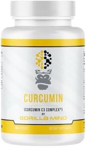 Gorilla Mind Curcumin with BioPerine 500mg Capsules - Premium Joint & Health Support/Brain, Joint & Immune Health (60 Capsules)