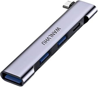 USB C Hub for Laptop, Portable USB C Splitter Multiport Adapter with Type-C Charging Port and USB 3.0 Port for MacBook Pro/Air, Surface Pro, Keyboard, Flash Drive (USB C Hub with Charging Port)