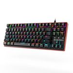 EvoFox Katana Pro Programmable Mechanical Keyboard with Silent Outemu Red Switches, 16 Million True Prism RGB, Powerful Software, 4 Game Modes, On Board Memory, Braided Cable with EMI Ring (Red+Black)