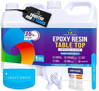 CRAFT RESIN 1 Gallon Table Top Epoxy Resin Kit – 1:1 Mix, Crystal Clear & High Gloss, UV Resistant, Self-Leveling, Resin Epoxy 2 Part for Countertops, DIY Casting, Wood & Art Coating