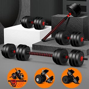 BLACK LORD Adjustable Dumbbell Set 40KG 4-in-1 Weight Plates Barbell Set with Connecting Rod Exercise & Fitness Equipment for Home Gym Body Workouts Strength Training