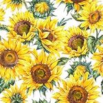 SOEWIOU Peel and Stick Floral Wallpaper,300 * 44.5cm Removable Waterproof Sunflower Wallpaper Decorative Wallpaper Vinyl Self-Adhesive Wall Paper for Living Room Bedroom Washroom Cabinet Wall