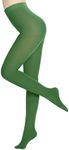 leg elegant Women's 80 Den Microfiber Soft Opaque Tights Pantyhose, Clover Green, Large-X-Large