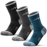 innotree 3 Pairs Men's Merino Wool Hiking Socks, Micro Crew Cushioned Hiking Walking Socks Moisture Wicking Trekking Socks