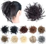 Messy Hair Bun Hair Piece Curly Wavy Tousled Updo Hairpiece for Women Synthetic Scrunchies Chignon With Elastic Rubber Band Hairpieces (2/99J#)