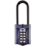 Squire Heavy Duty Padlock (CP50/2.5) - Toughest Extra Long Shackle - 4 Wheel Combination Padlock - Alloy Steel for Corrosion Resistance - Weatherproof Lock for Home, School & Shed (Blue, 50 mm)