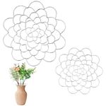 WLLHYF 2 Pack Wire Flower Arranging Tool Reusable Floral Grid for Vase Bendable Stainless Steel Floral Round Supplies for Arrangements Vase Plant Fixation(Silver,6 Inche,4 Inche)