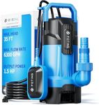 FOTING 2025Upgraded Automatic Sump Pump, 1.5HP 6300GPH Sweage Pump for Basement & Pool Draining, Submersible Water Pump with Float Switch, Sealed Thermoplastic for Puddle Pool Tub Pond