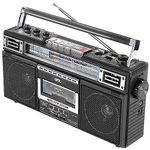 QFX J-220BT ReRun X Cassette Player Boombox with 4-Band Radio, MP3 Converter, and Bluetooth