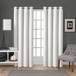 Exclusive Home Curtains Velvet Grommet Top Panel Pair, Winter White , 54x108, 2 Piece