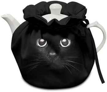 Xoenoiee Black Cat Pattern Tea Cozy Teapot Cover Thermal Insulation Tea Pot Cosy Teapot Cover Home Kitchen Table Tea Pot Cover Teapot Cozy Warmer