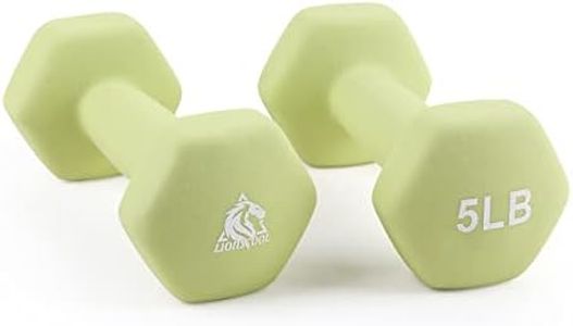 LIONSCOOL Neoprene Coated Dumbbell Weights (Sage 5lb Pair)