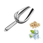 Generic Metal Ice Scoop 3 Oz, Small Stainless Steel Scooper for Ice Maker Ice Bucket Kitchen Freezer Bar Party Wedding, Heavy Duty Ice Cube Scooper, Food Scoops, Dishwasher Safe, Silver