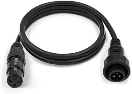 3Pin Waterproof Outdoor Stage Par Lights Link DMX Output Extension Cable Connector 39.3inches, Black with Metal Snap