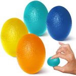 4 PCS Hand Exercise Balls Squeeze Hand Therapy Balls Wrist Exerciser - Stress Balls for Hand Workout, Wrist Strengthener - Stress Relief Balls for Adults, Kids - Therapy Tool for Anxiety Relief