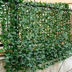 Giantex Artificial Faux Ivy Privacy Fence, 95''x59"Artificial Hedge Faux Ivy Vine Leaf Greenery Wall Screen, Decorative Trellis Fence Covering for Outdoor Porch Garden Patio