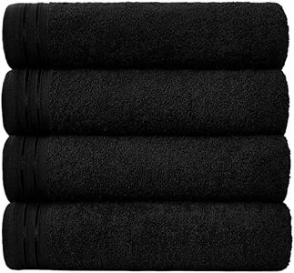 GC GAVENO CAVAILIA Large Towels Bath Sheet - Highly Absorbent Egyptian Cotton Towel Set - 4 Pack Extra Soft Large Bath Towel Black - Quick Dry Bath Sheets - 450 GSM Washable Towels, 75X135 Cm