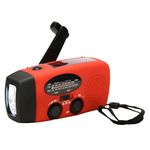 Emergency Wind Up Radio with Rechargeable USB Phone Charger/3-LED Flashlight Torch/AM/FM/Weather/Portable Solar Hand Crank Radio for Household and Outdoor Camping, Hiking, Travel