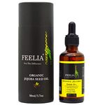 Feelia - Organic Jojoba Seed Oil - Cold Pressed, Fast Absorbing, Chemical - FREE, 100% Pure & Organic (Jojoba Oil - 50ml)