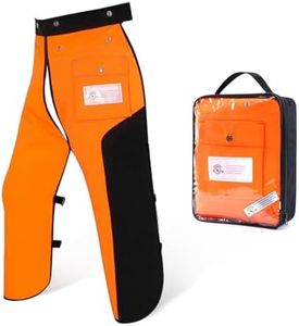 Chainsaw Chaps Apron Wrap 8-layer for Men/Women Loggers Forest Workers Protective Chain Saw Pants Adjustable, Orange&black, Small Size: 35"