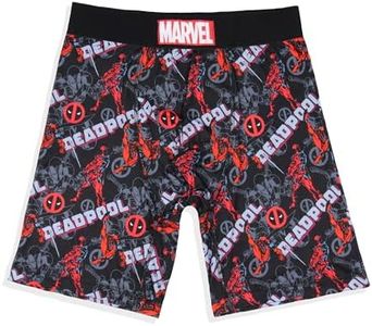 Marvel Comics Men's Deadpool Allover Print Tag-Free Boxers Underwear Boxer Briefs, Black, XX-Large