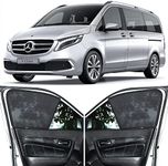 Able Zed Black Half Car Sun Shade Curtains for Mercedes-Benz-V-Class V 220 Set of 6 Pcs