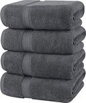 Utopia Towels - 4 Piece Bath Towels Set (69 x 137 CM) - Premium 100% Ring Spun Cotton - Quick Dry, Highly Absorbent, Soft Feel Towels, Perfect for Daily Use (Grey)