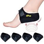 Heel Protectors(4PCS), Heel Cups for Heel Pain, Heel Cushion, Heel Cups for Plantar Fasciitis, Heel Pads Great for Heel Pain Relief, Achilles Tendonitis, Bone Spur, for Men & Women (Black, L Size)