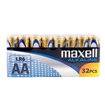 Maxell LR6 AA Alkaline Batteries Pack de 32 pilas Golden