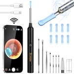 VITCOCO Ear Wax Removal Kit Ear Camera 1296P High-Definition Earwax Cleaner Portable USB Charging Visible 6 LED Otoscope for iPhone, Ipad, Android