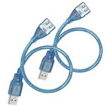 ikis 2 Pack 30cm USB 2.0 Male to Male Cable High-Speed USB 2.0 A to A Extension Cable for Data Transfer Compatible with Laptop,Hard Disk,Camera,Laptop Cooler,DVD Player and More – Blue