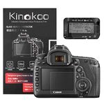 kinokoo Tempered Glass Film for Canon EOS 5D Mark IV Crystal Clear Film Canon 5D4 Screen Protector with Top Screen Protector(2 pack)