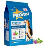 Mankind PetStar Starter - Mother and Baby Dry Dog Food | 1Kg | for Pregnant/Lactating Mothers and Growing Pups | Clinically Tested | Power of 20+ Ingredients