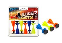 Petron Sureshot Spare Sucker Darts for the Sureshot Crossbow and Handbow | 4x Fin Aerodynamic Darts Hitting Targets Up To 20+ Metres | Contains 2x Orange, 2x Blue, 2x Yellow Darts